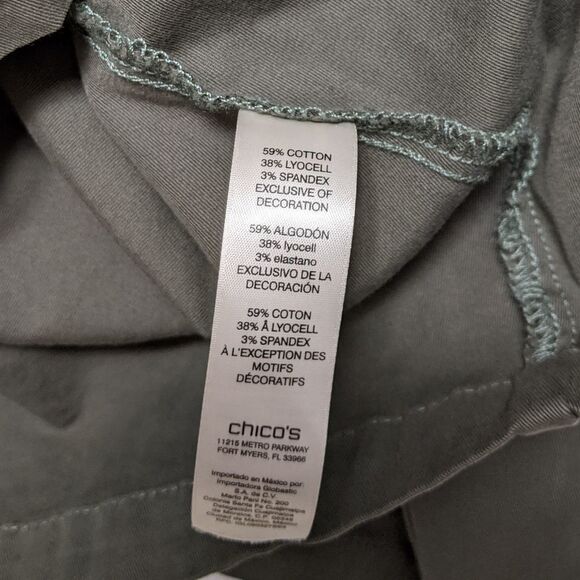 CHICO'S Green Chambray Swing Coat M/8 - Picture 4 of 8